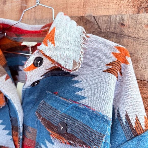 NWT LA MIEL La Miel Eldora Aztec Shacket for Women in Rust - Picture 7 of 11